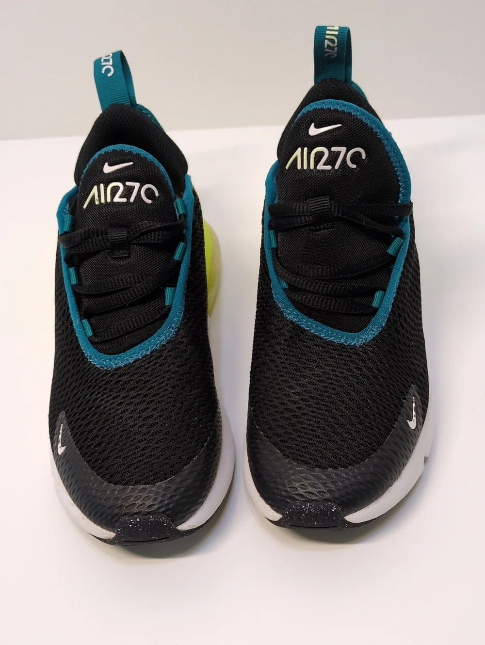 ​Nike Air Max 270 Black Teal Volt Green Kids Youth Sneakers Size 3Y AO2372-026
